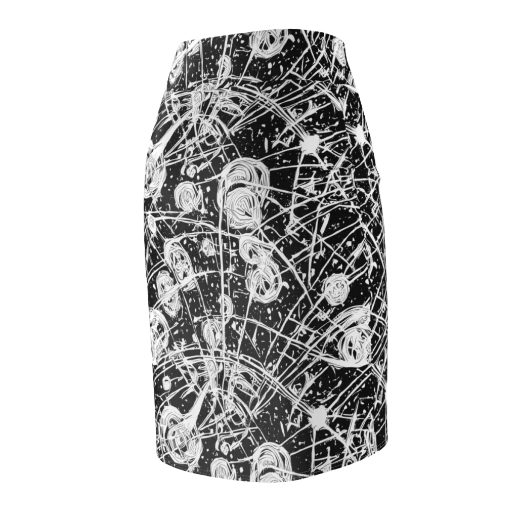Blackwire Bloom on Pencil Skirt — Back Side