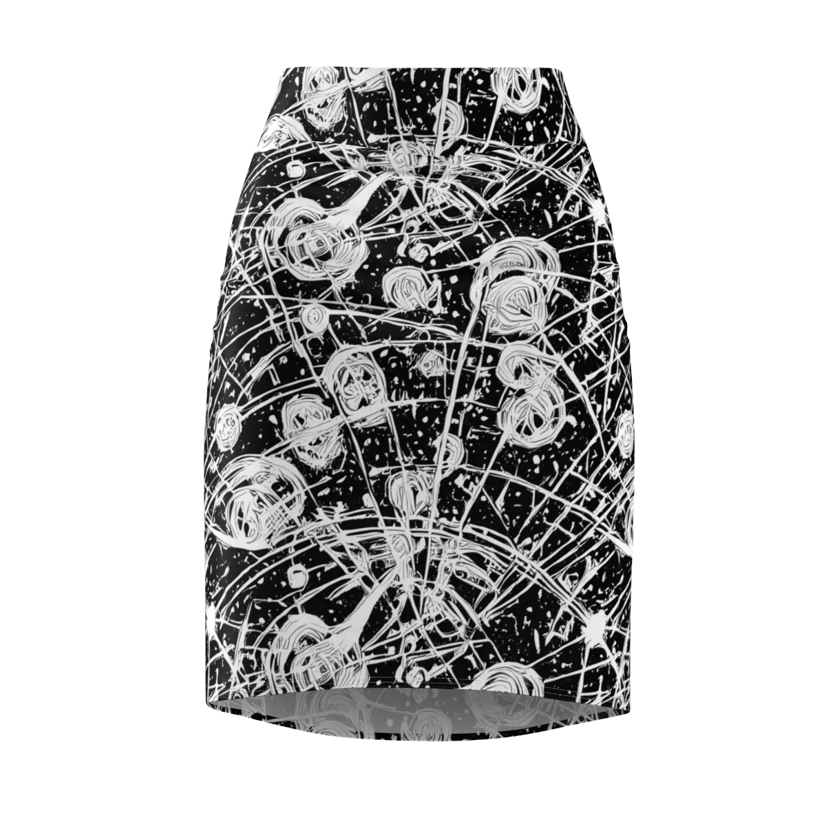 Blackwire Bloom on Pencil Skirt — Front