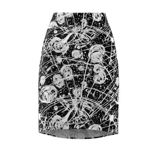 Blackwire Bloom on a Pencil Skirt