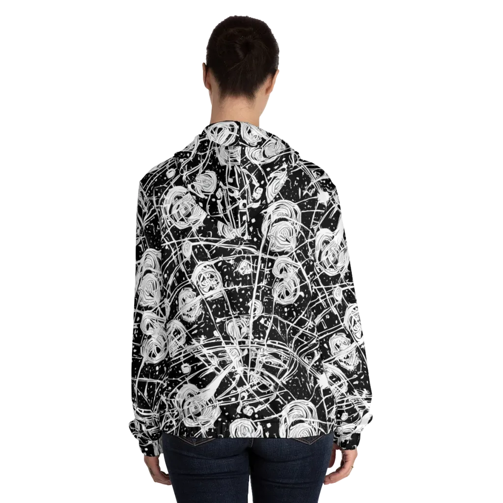 Blackwire Bloom on Women's Full-Zip Hoodie — Back On Person