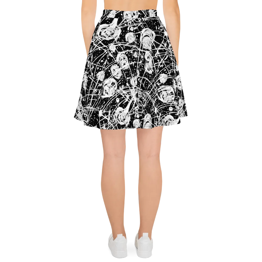 Blackwire Bloom on Skater Skirt — Back
