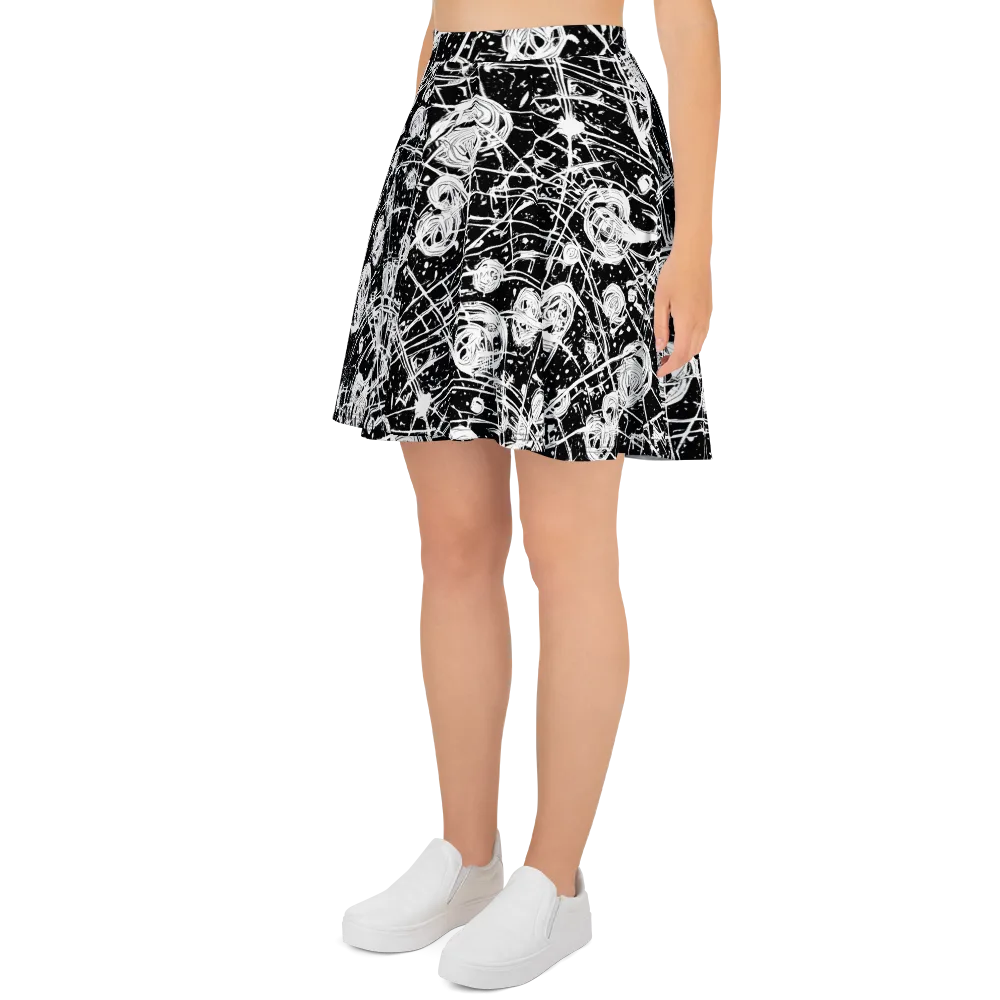 Blackwire Bloom on Skater Skirt — Left