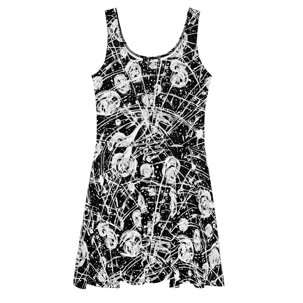 Blackwire Bloom on Skater Dress — Front