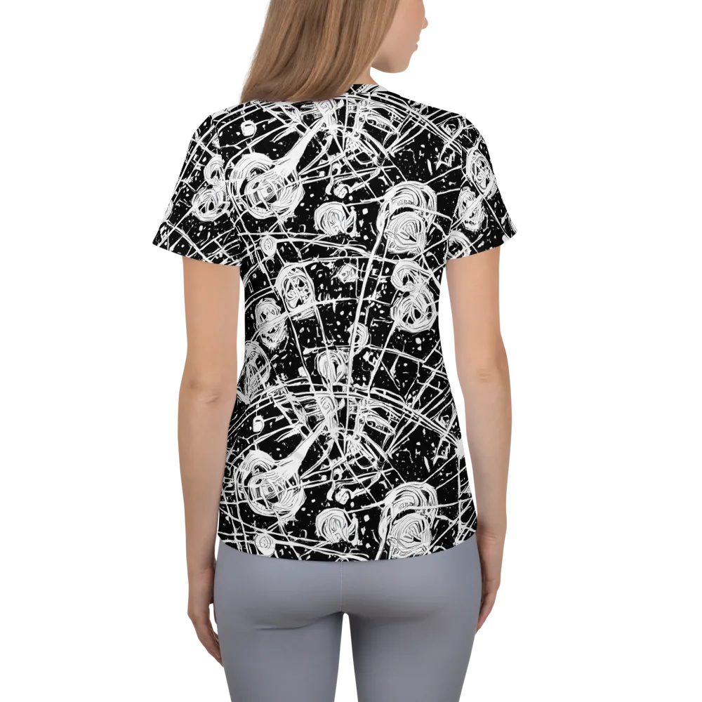Blackwire Bloom on Women's Athletic T-Shirt — Back