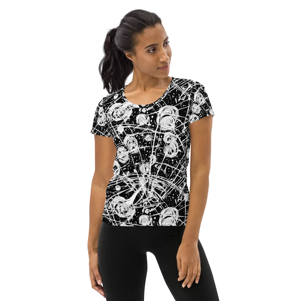 Blackwire Bloom on Women's Athletic T-Shirt — Front
