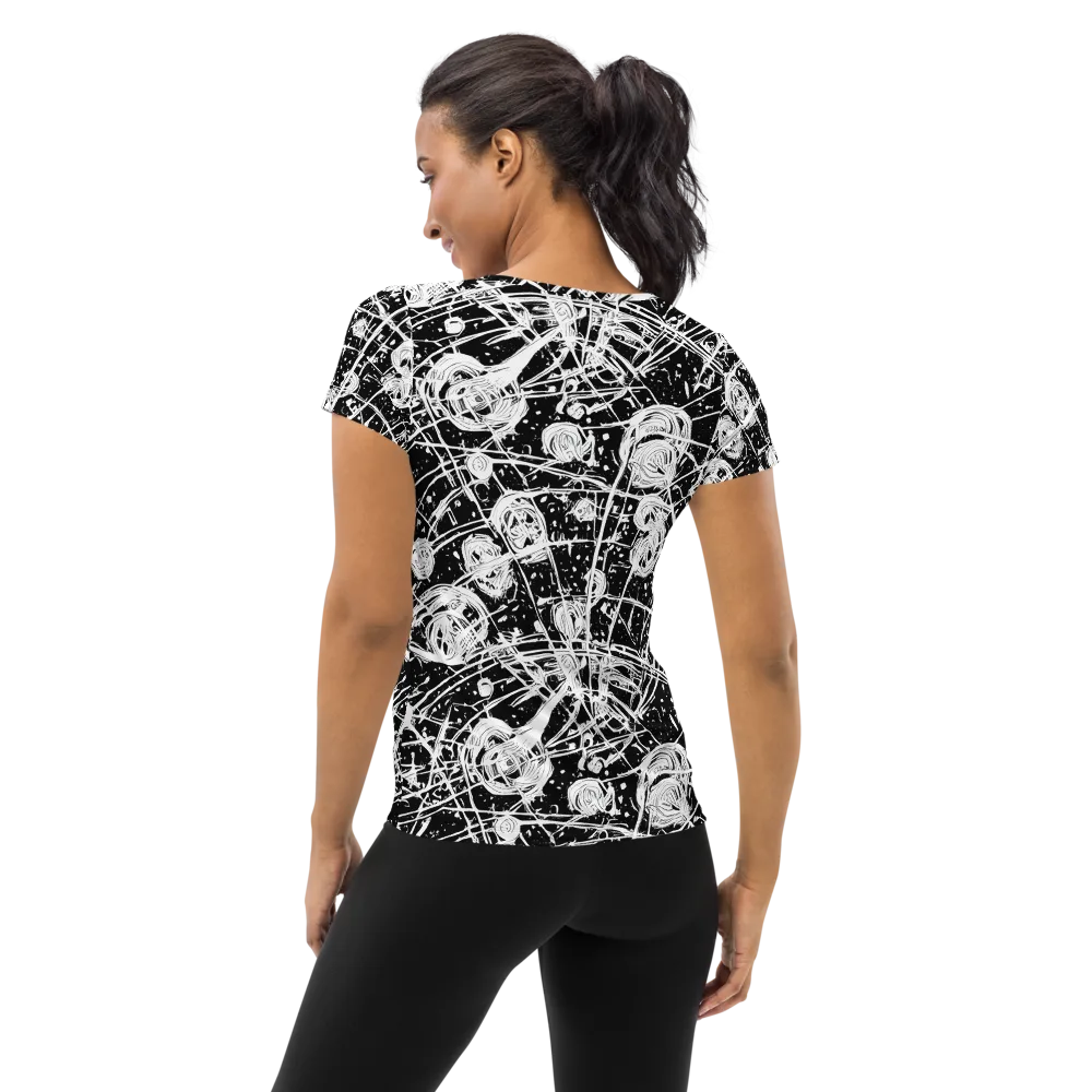 Blackwire Bloom on Women's Athletic T-Shirt — Back