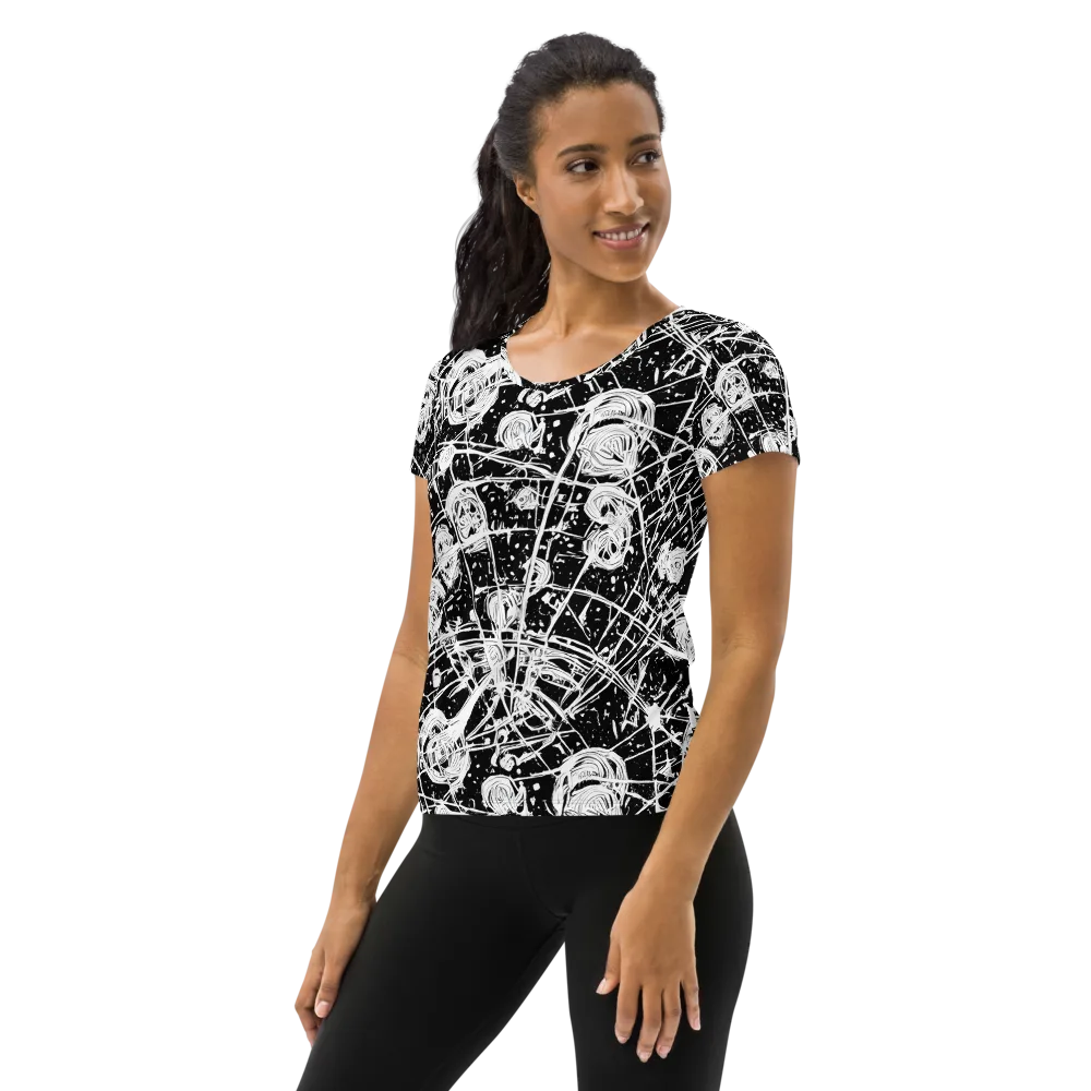 Blackwire Bloom on Women's Athletic T-Shirt — Left