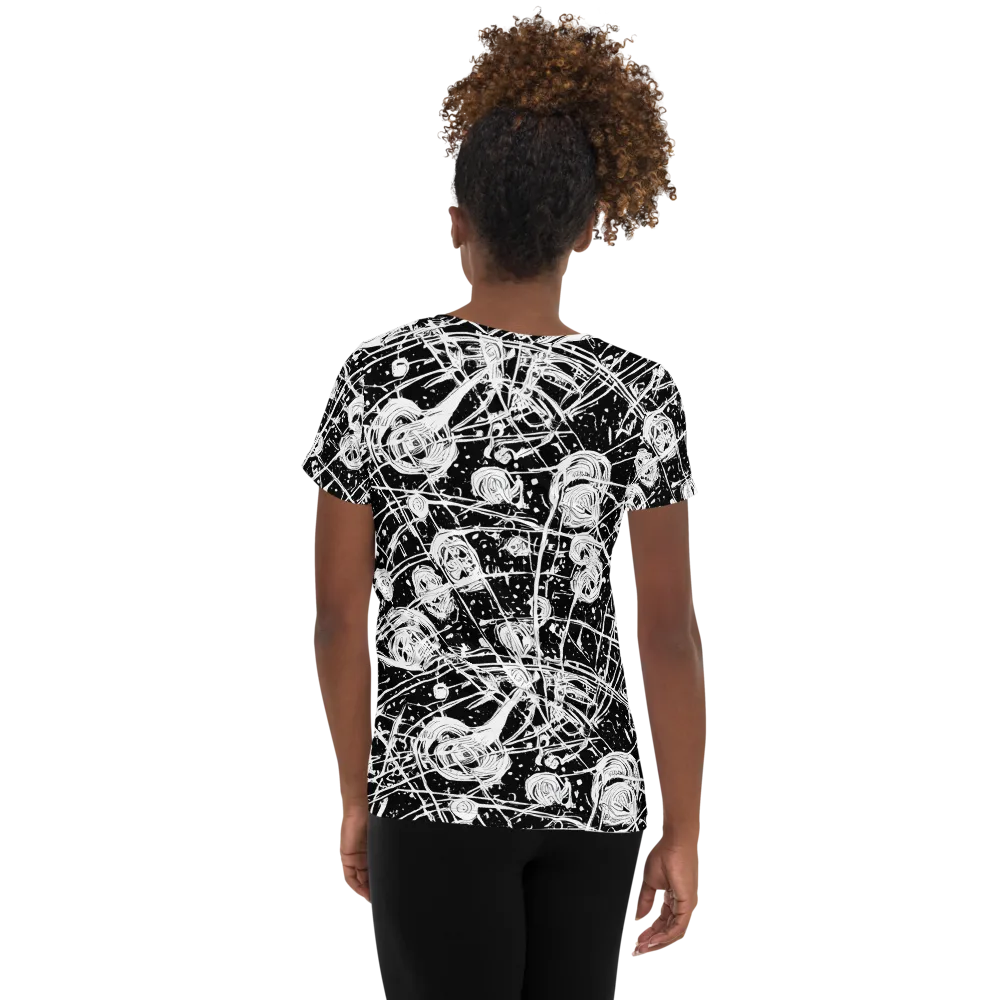 Blackwire Bloom on Women's Athletic T-Shirt — Back