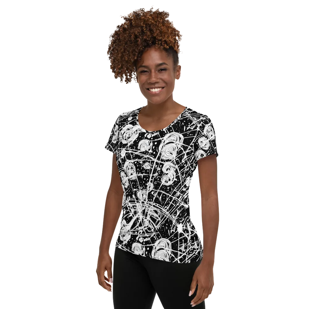 Blackwire Bloom on Women's Athletic T-Shirt — Left