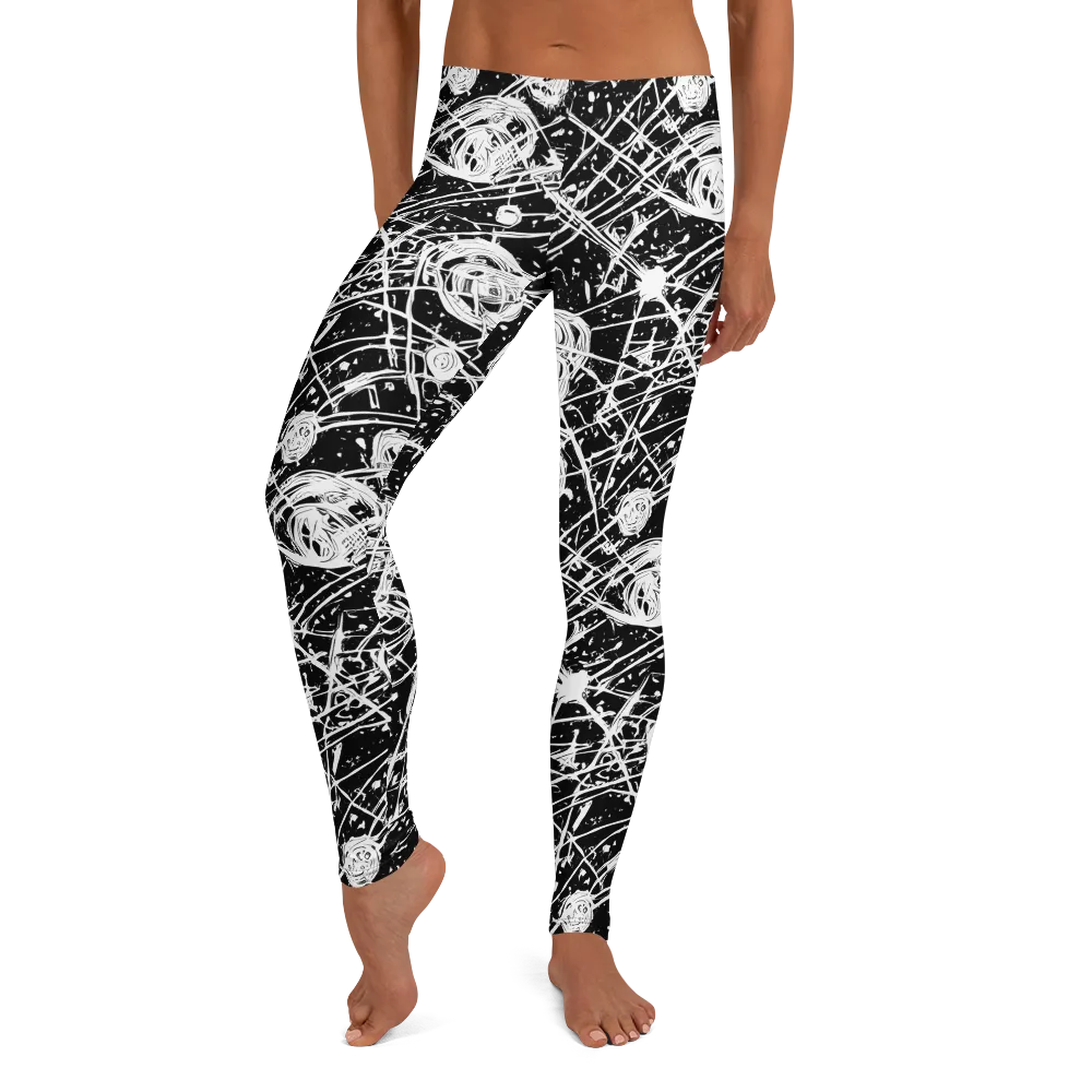 Blackwire Bloom on Leggings — Front