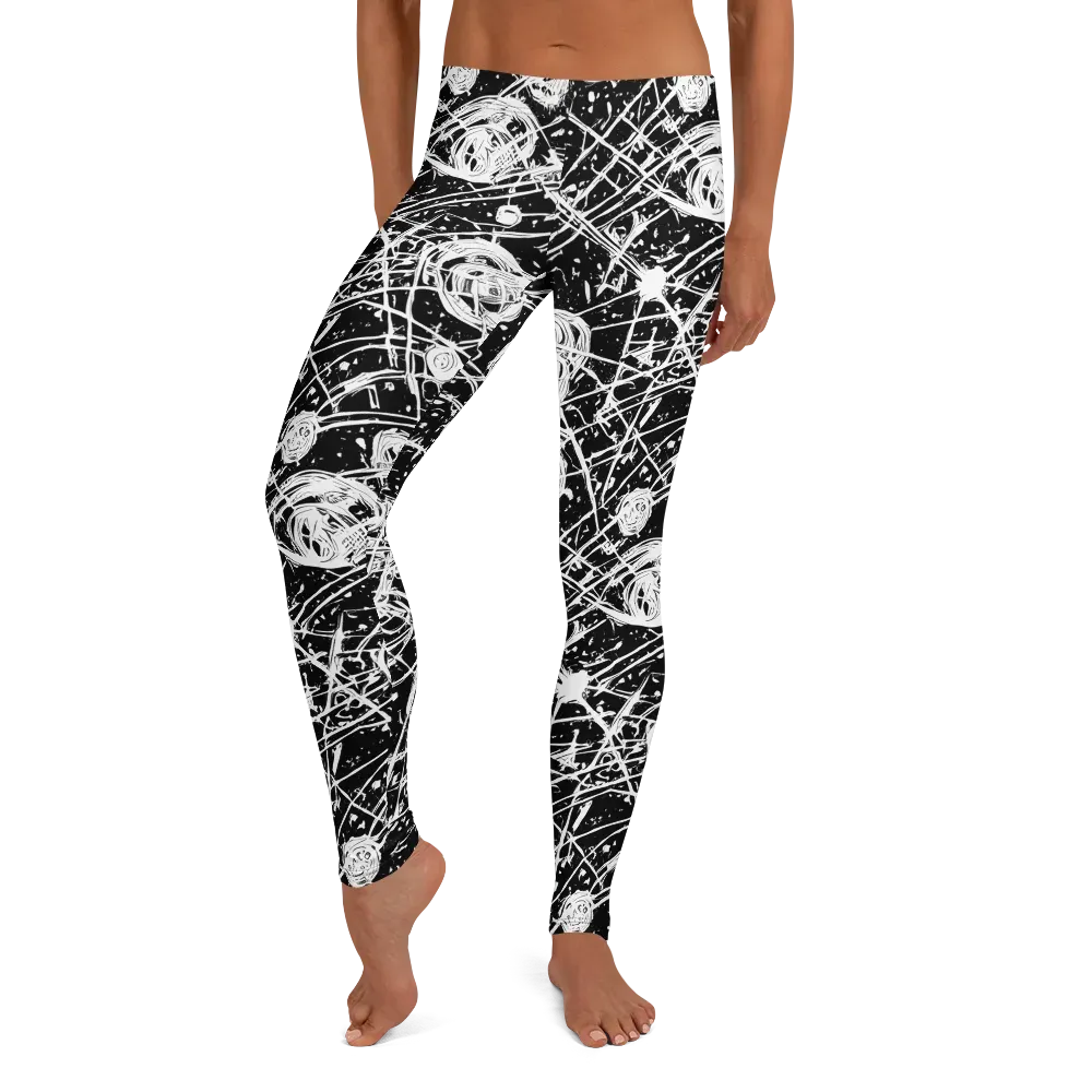 Blackwire Bloom on Leggings — Front