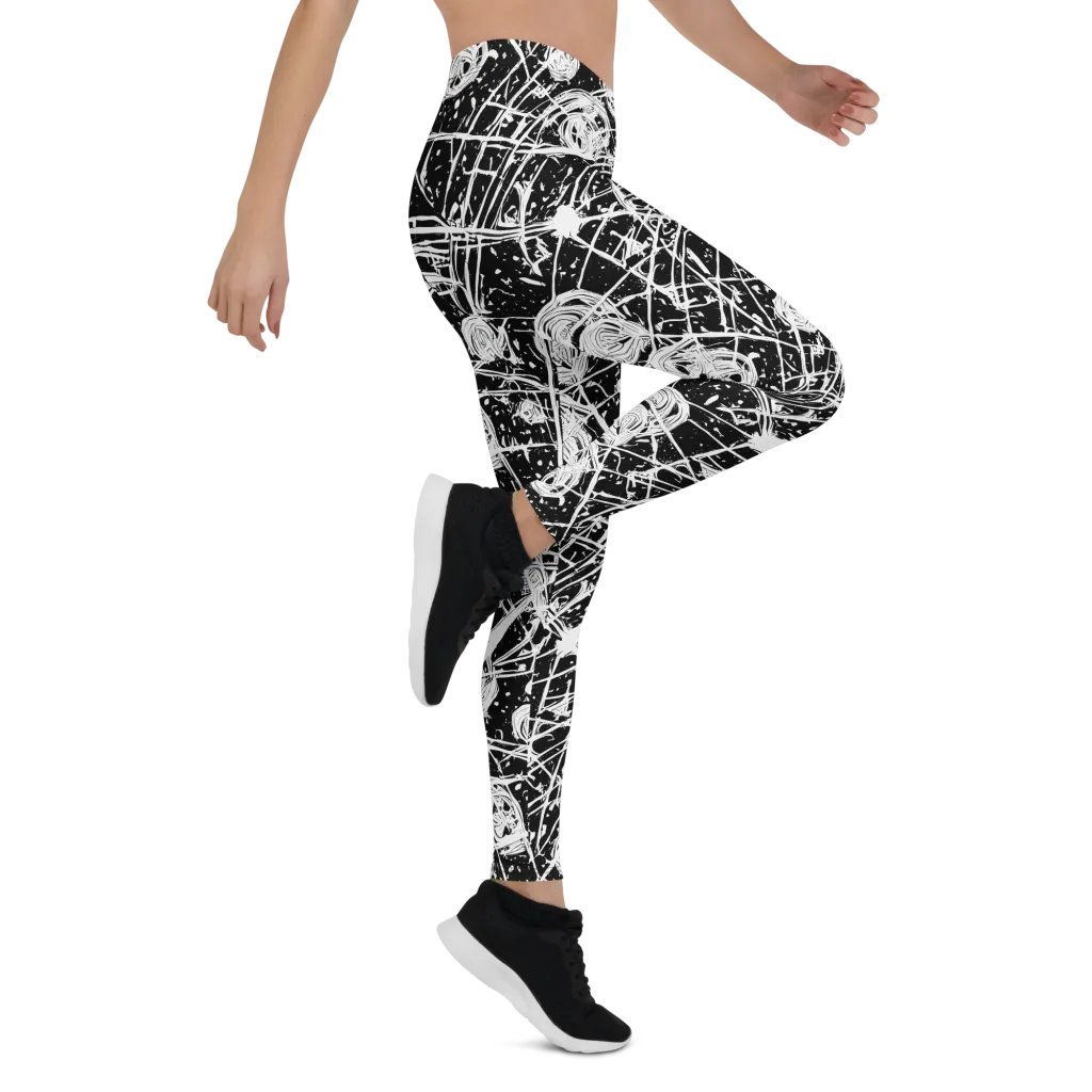 Blackwire Bloom on Leggings — Right