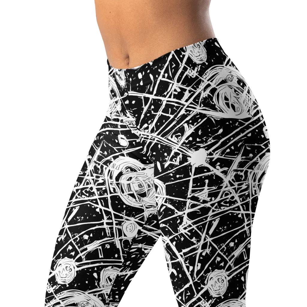 Blackwire Bloom on Leggings — Left Front