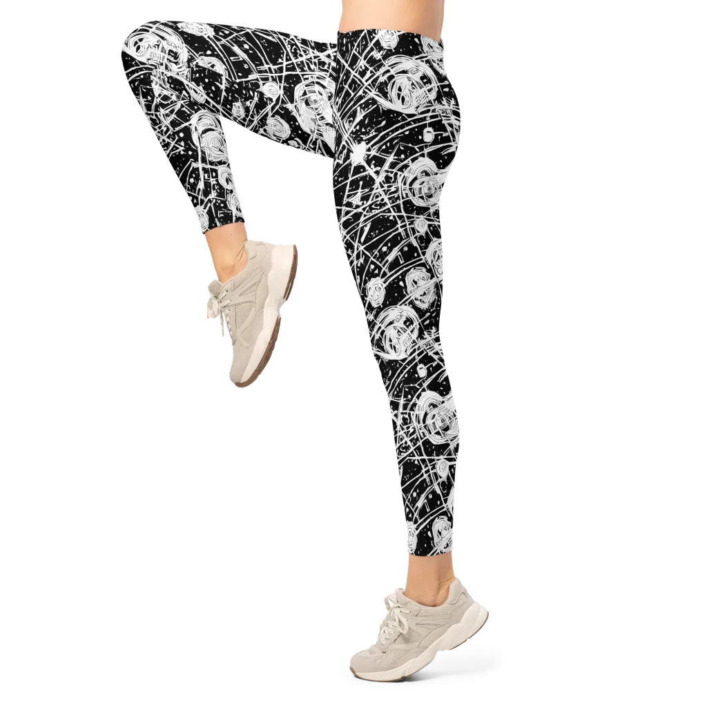 Blackwire Bloom on Leggings — Left