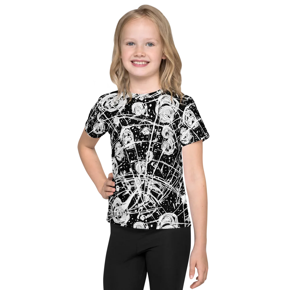 Blackwire Bloom on Kids Crew Neck T-Shirt — Front