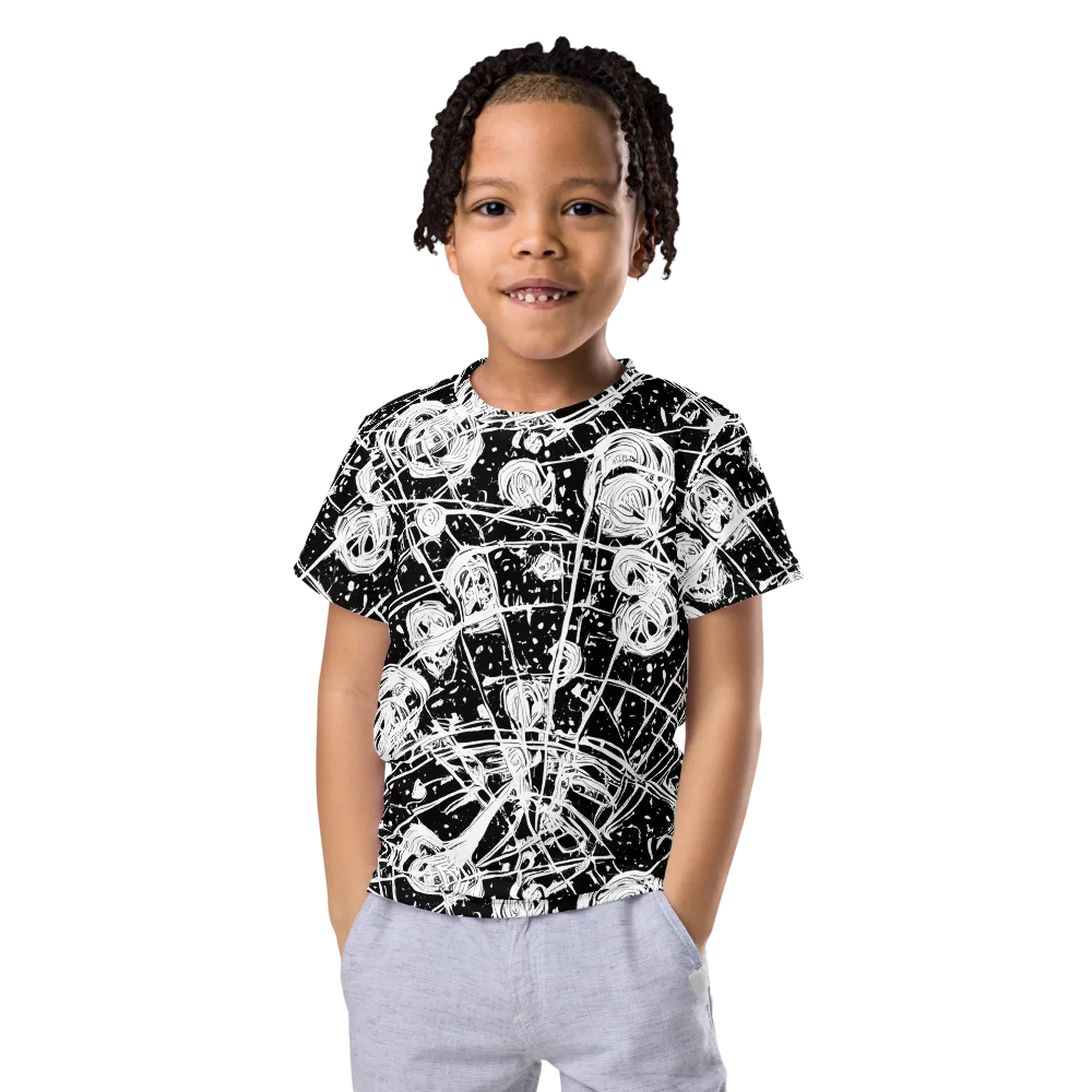Blackwire Bloom on Kids Crew Neck T-Shirt — Front