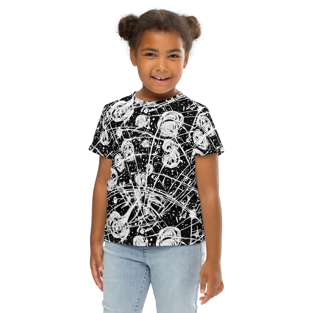 Blackwire Bloom on Kids Crew Neck T-Shirt — Front