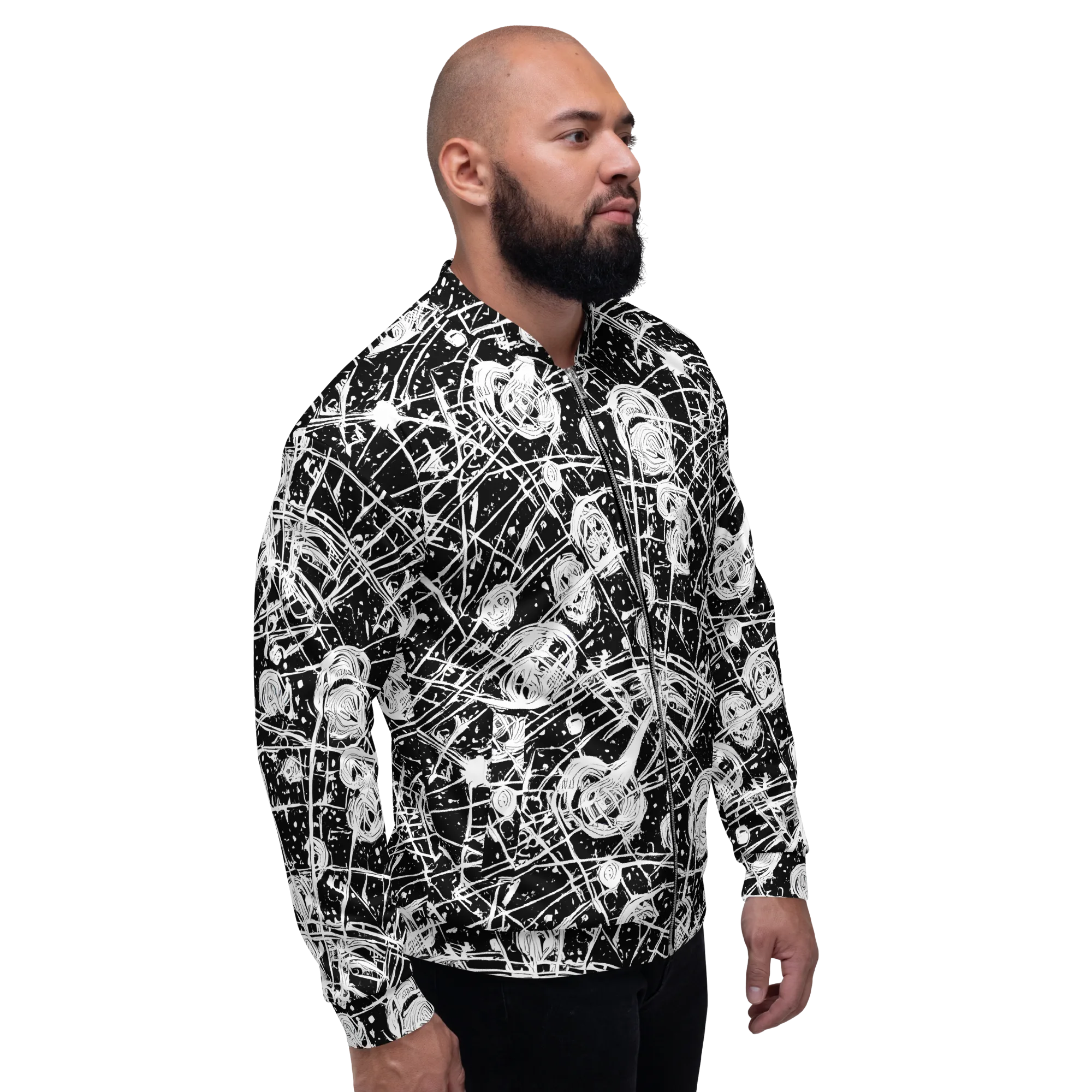 Blackwire Bloom on Bomber Jacket — Right