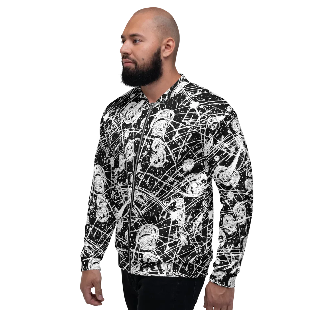 Blackwire Bloom on Bomber Jacket — Left