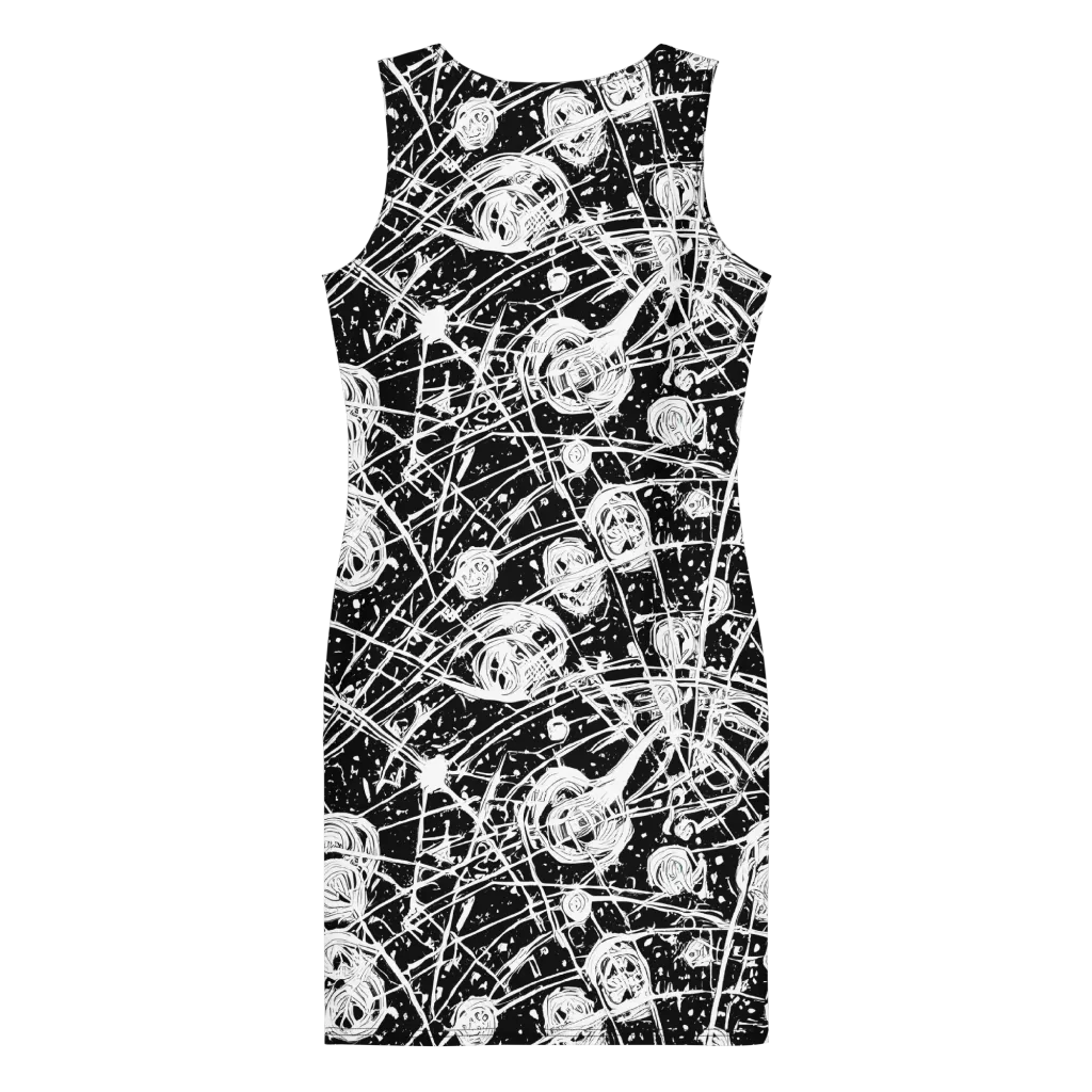 Blackwire Bloom on Bodycon Dress — Back