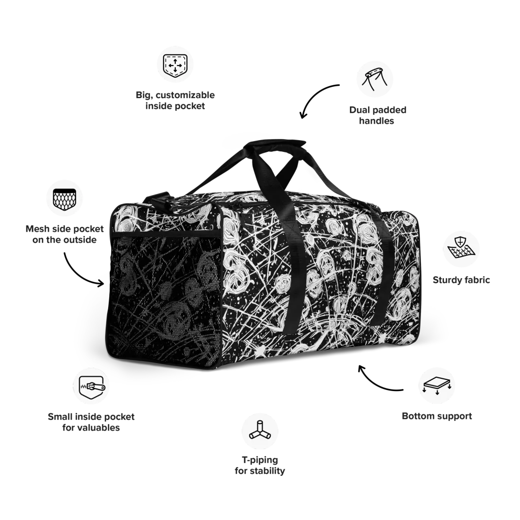 Blackwire Bloom on Duffle Bag — Right Front