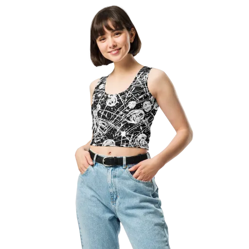 Blackwire Bloom on a Crop Top