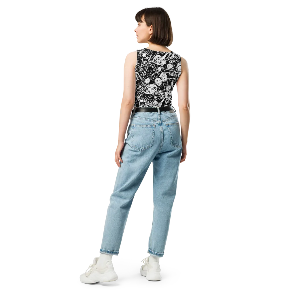 Blackwire Bloom on Crop Top — Back