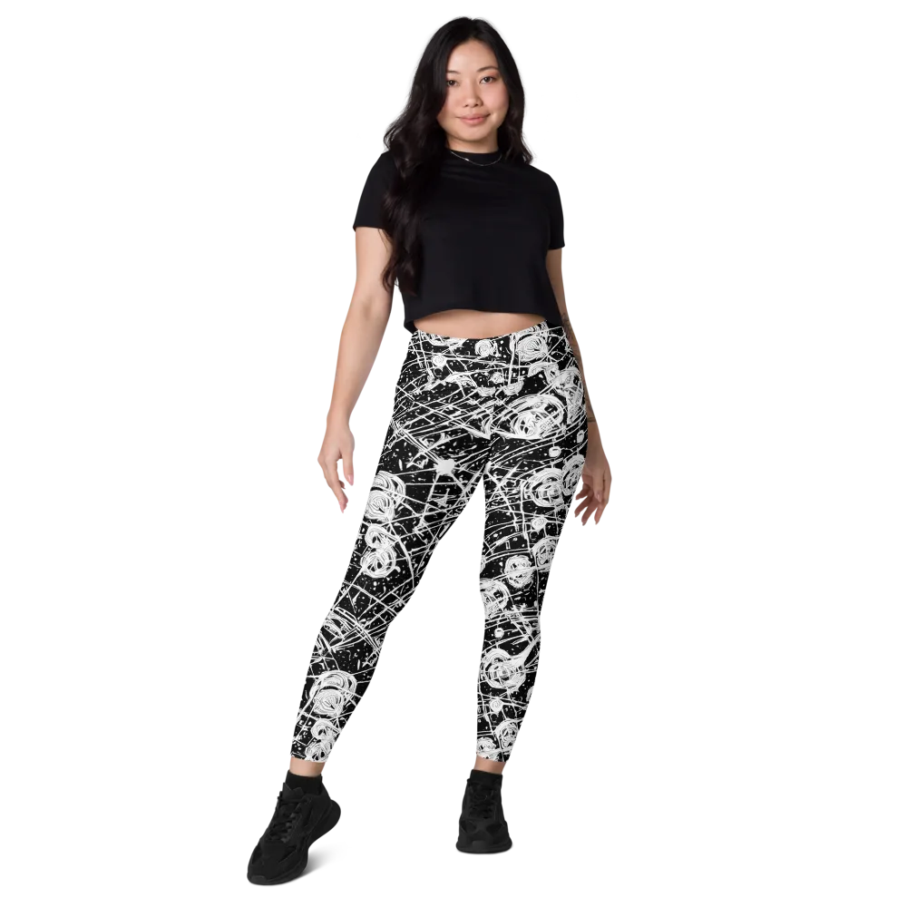 Blackwire Bloom on Leggings with Pockets — Front