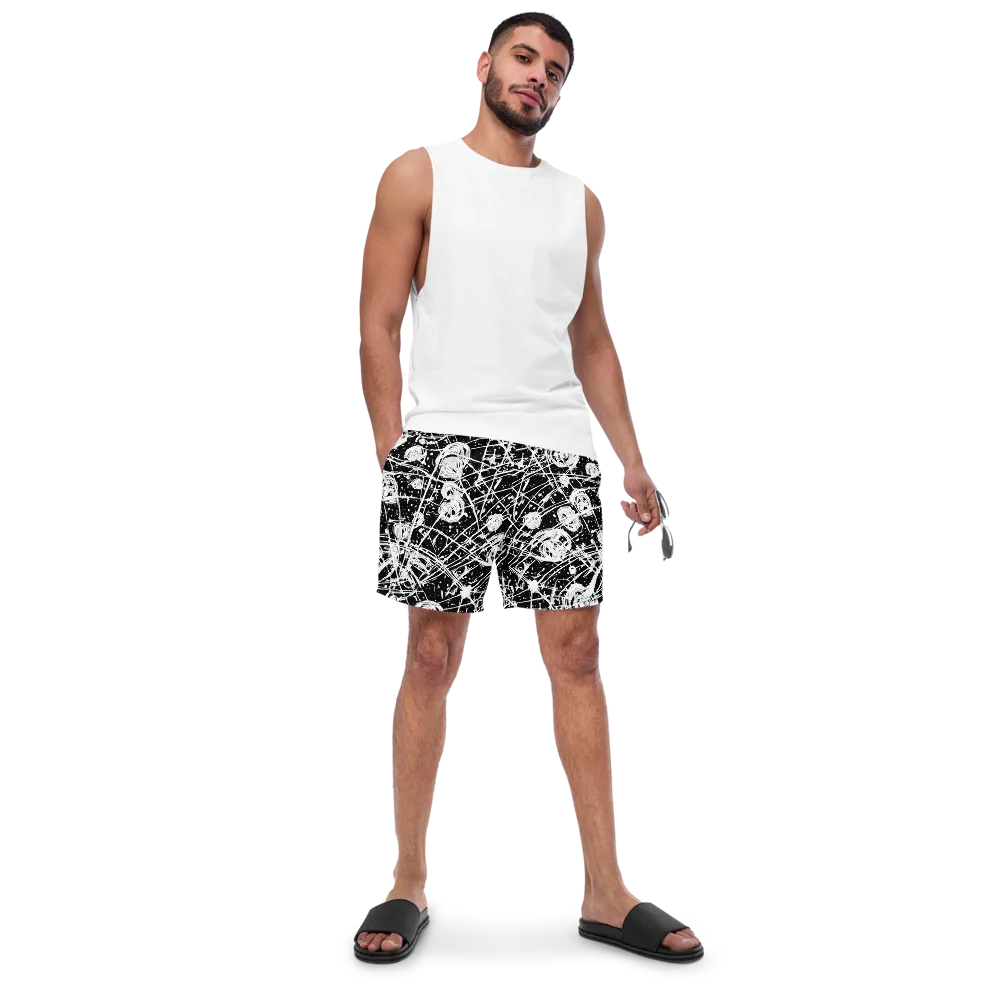 Blackwire Bloom on Swim Trunks — Front