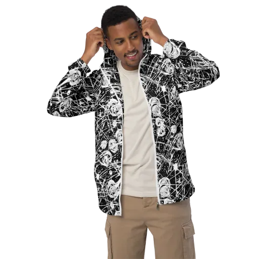 Blackwire Bloom on a Men's Windbreaker