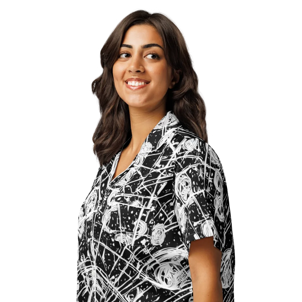 Blackwire Bloom on Women's Short Sleeve Pajama Top — Left Front