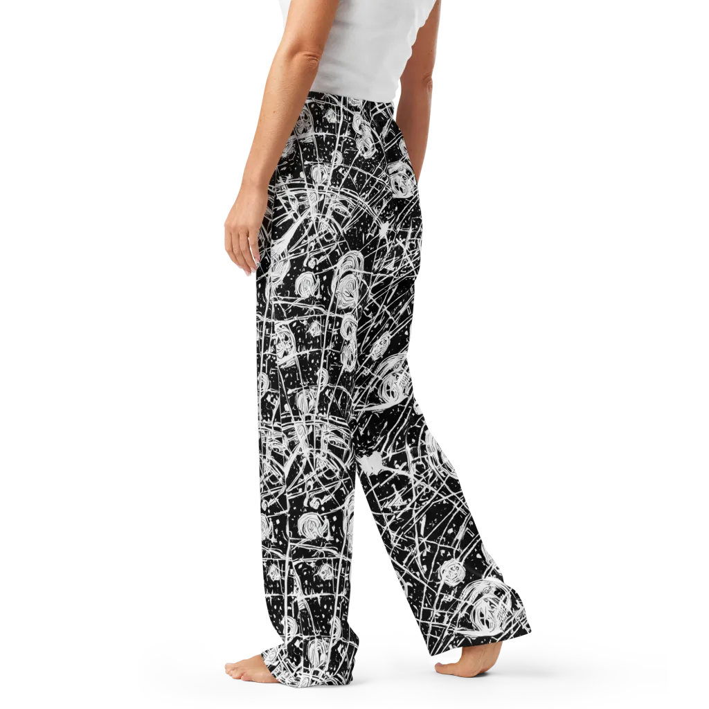 Blackwire Bloom on Women's Pajama Pants — Left