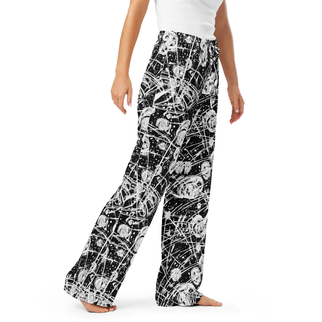 Blackwire Bloom on Women's Pajama Pants — Right Front