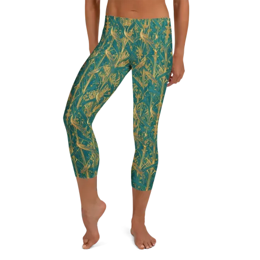 Peacock Arabesque on a Capri Leggings