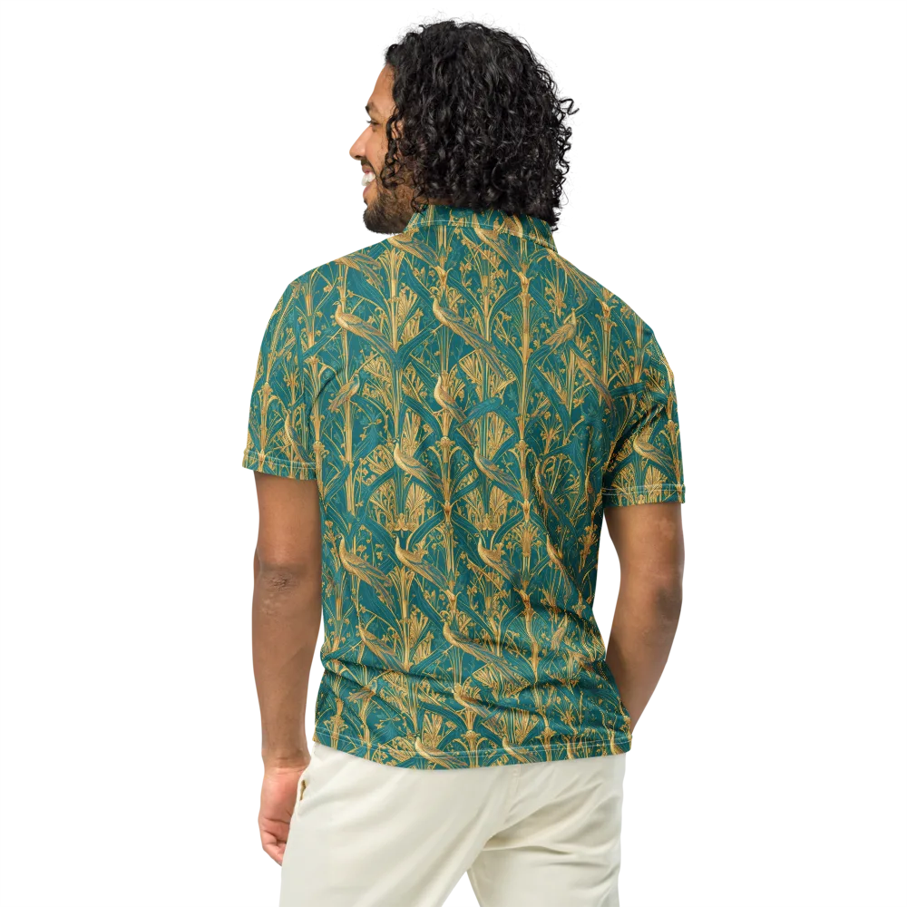 Peacock Arabesque on Men's Slim Fit Polo Shirt — Back