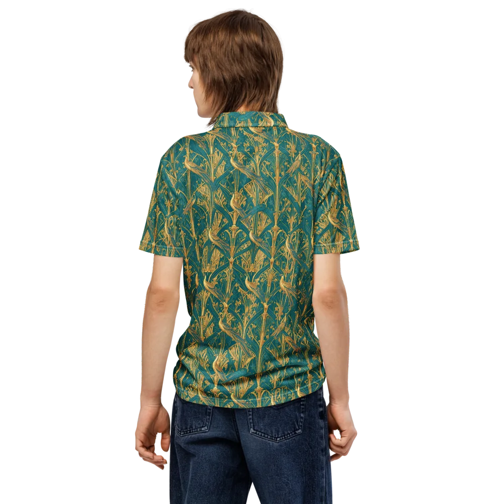 Peacock Arabesque on Men's Slim Fit Polo Shirt — Back