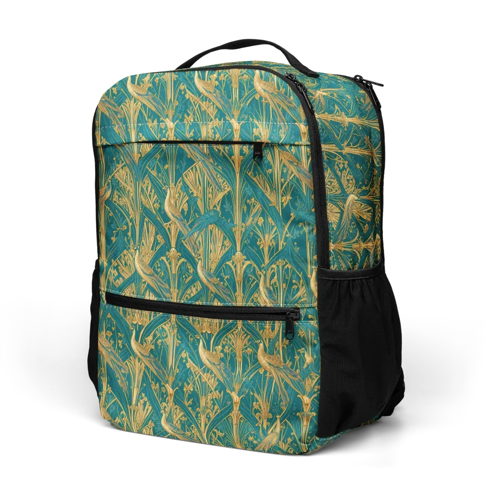 Peacock Arabesque on Utility Backpack — Left Front
