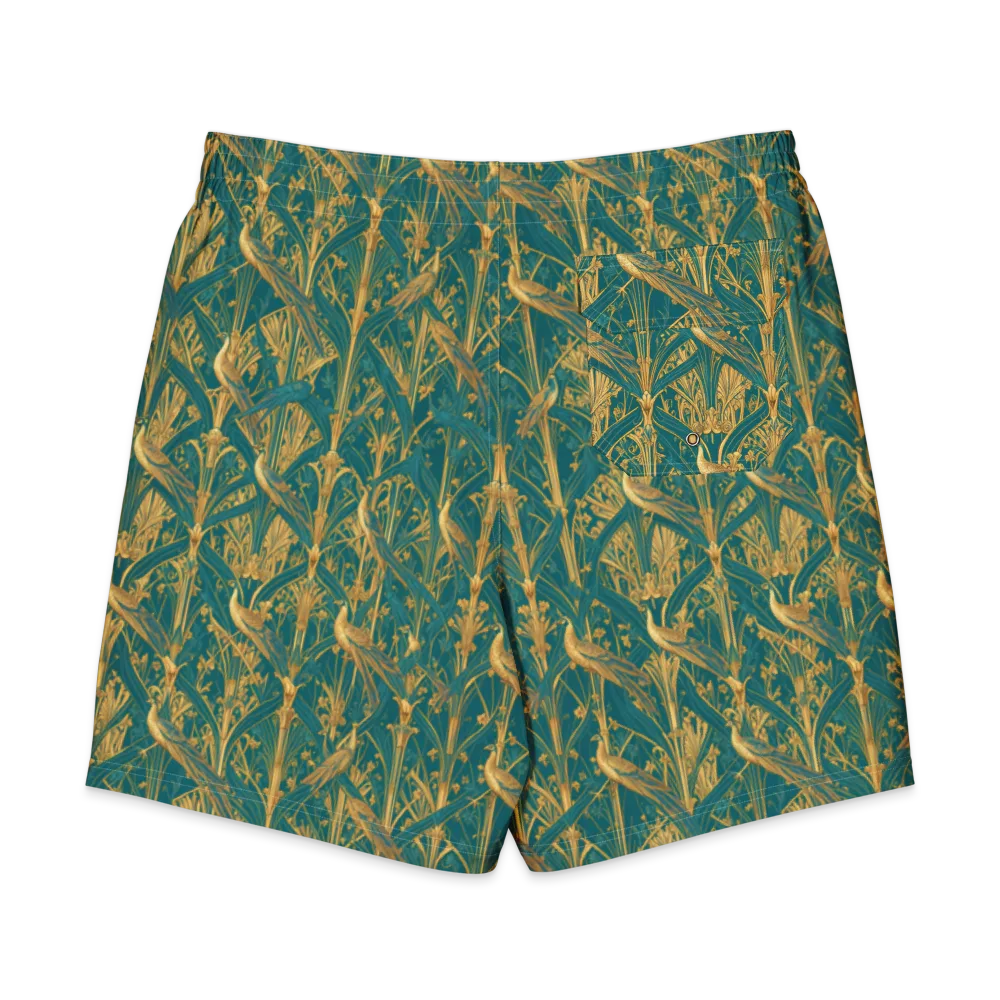Peacock Arabesque on Men's Board Shorts — Back