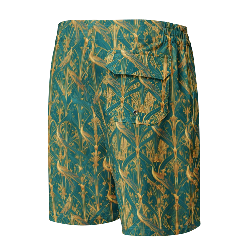 Peacock Arabesque on Men's Board Shorts — Back