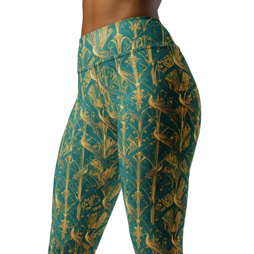 Peacock Arabesque on a Yoga Leggings