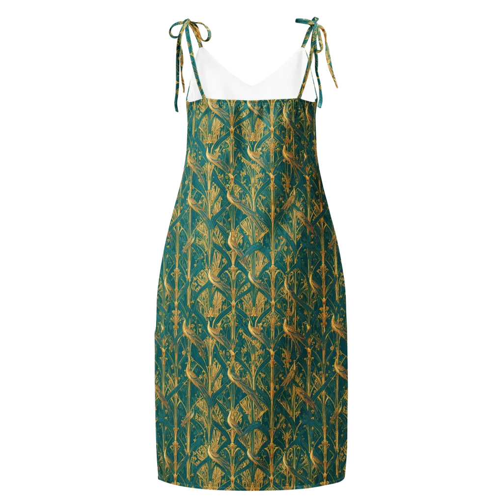 Peacock Arabesque on Slip Dress — Back