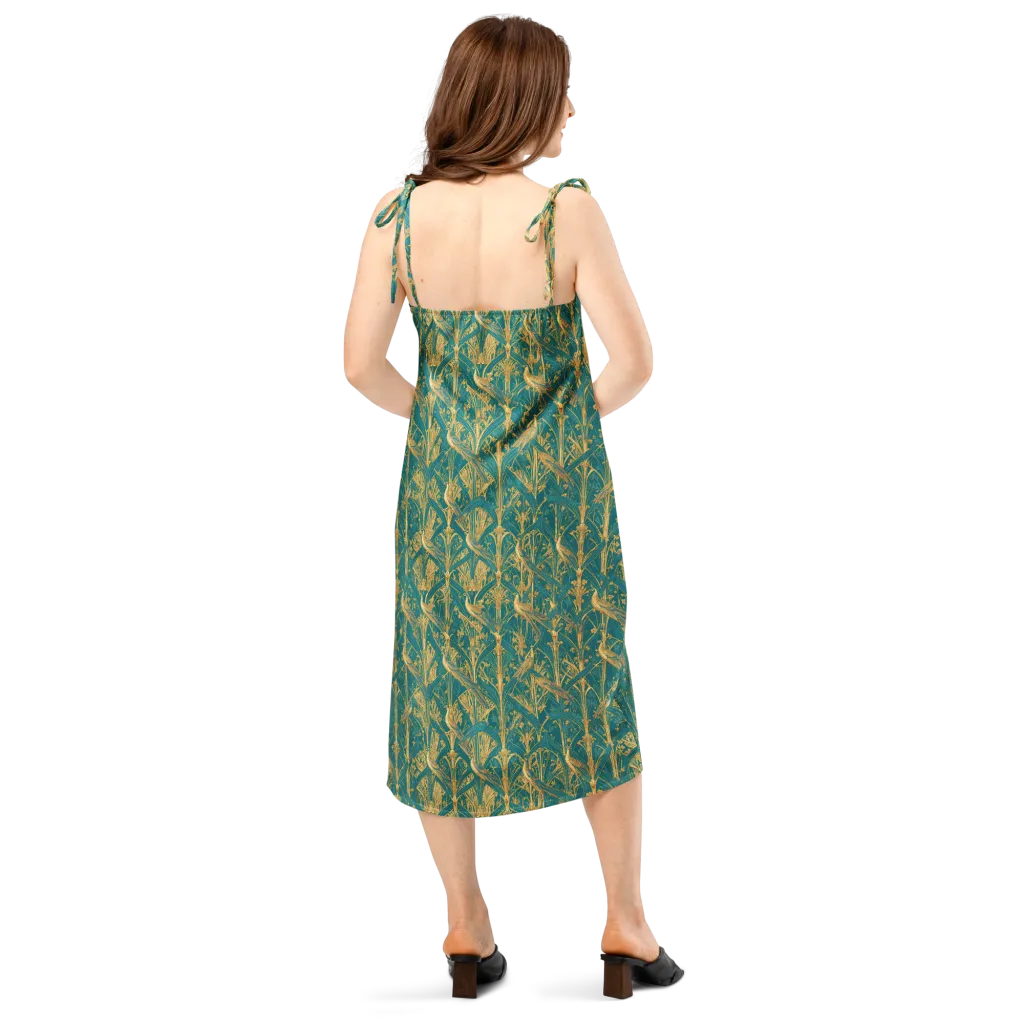 Peacock Arabesque on Slip Dress — Back