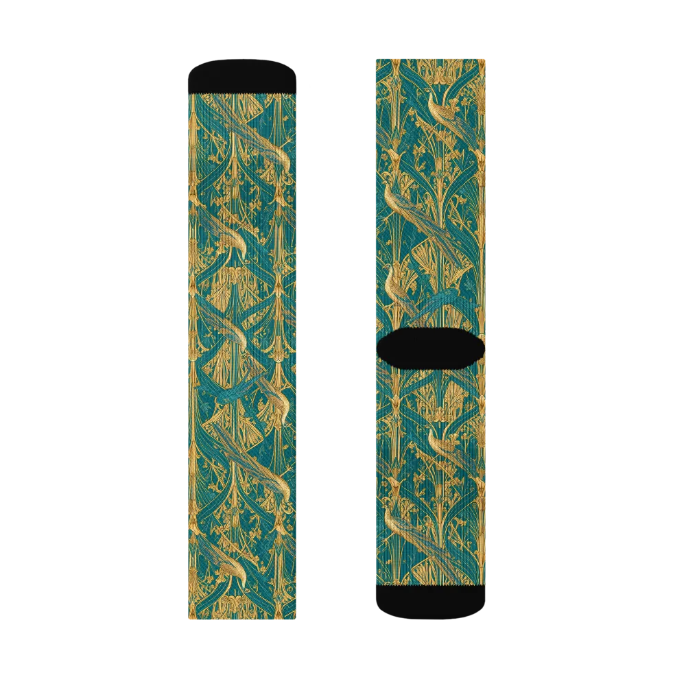 Peacock Arabesque on Socks — Right Sock