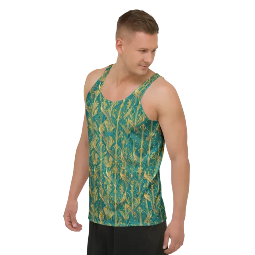 Peacock Arabesque on a Men's Tank Top