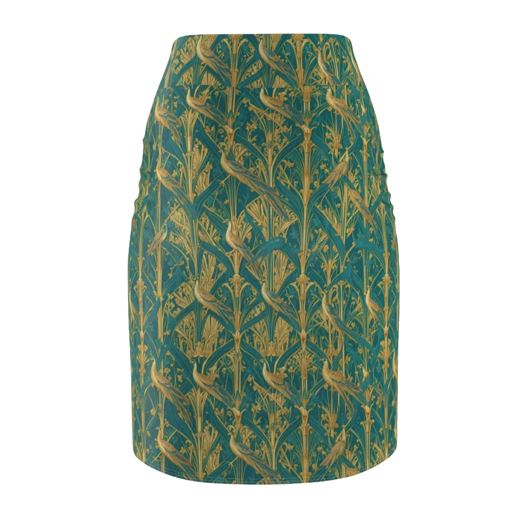 Peacock Arabesque on Pencil Skirt — Back