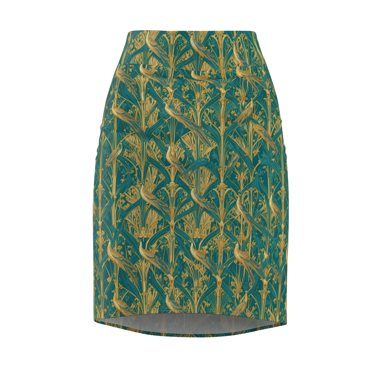 Peacock Arabesque on Pencil Skirt — Front