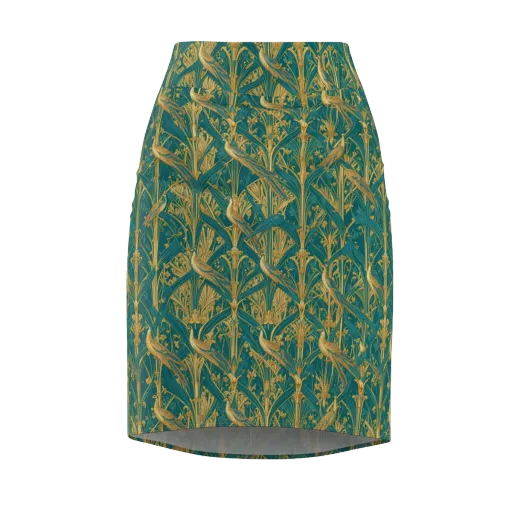 Peacock Arabesque on a Pencil Skirt