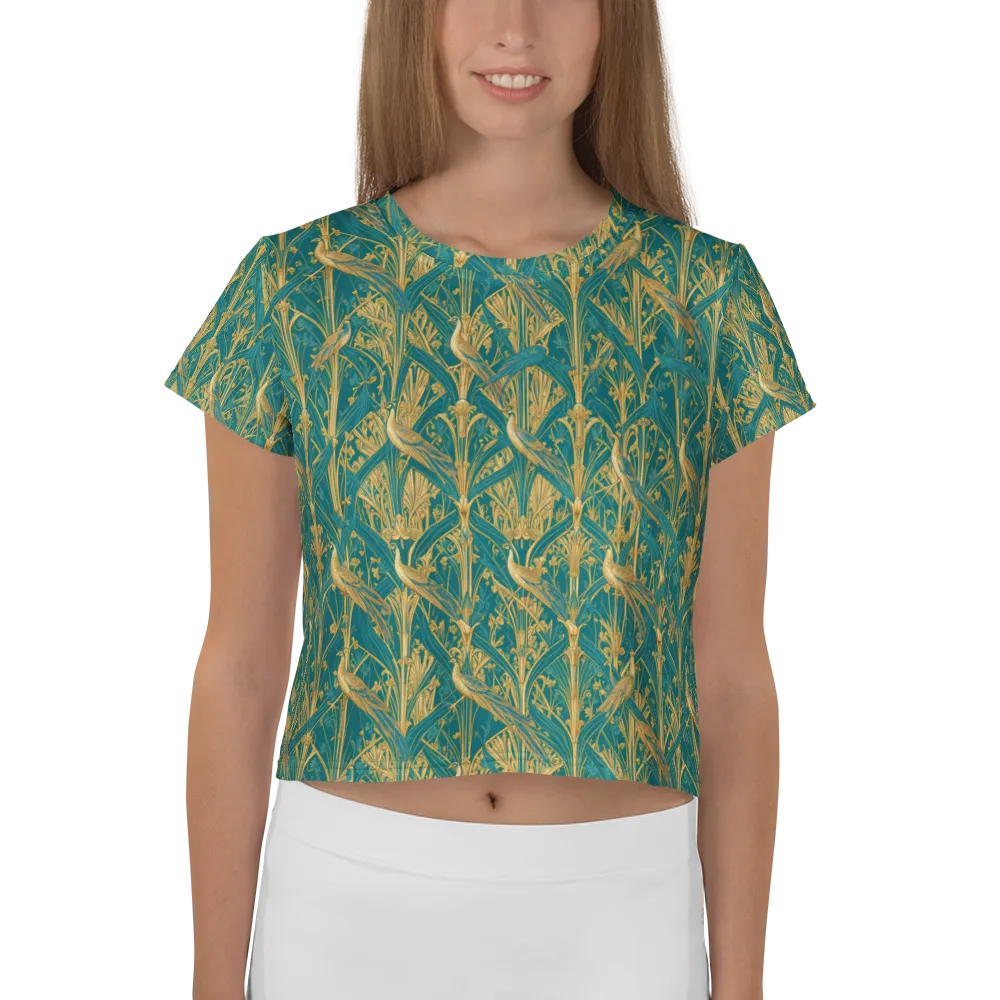 Peacock Arabesque on Crop Tee — Front