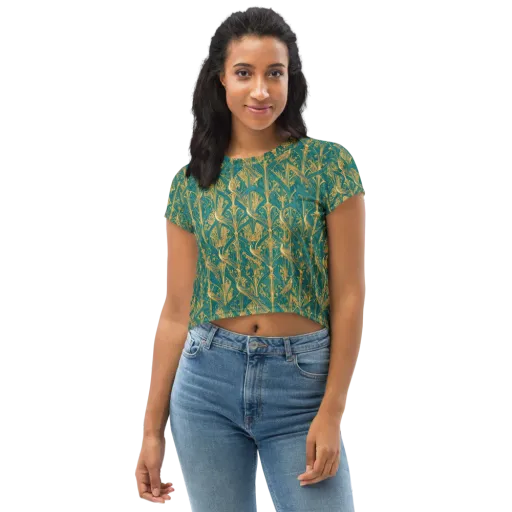 Peacock Arabesque on a Crop Tee