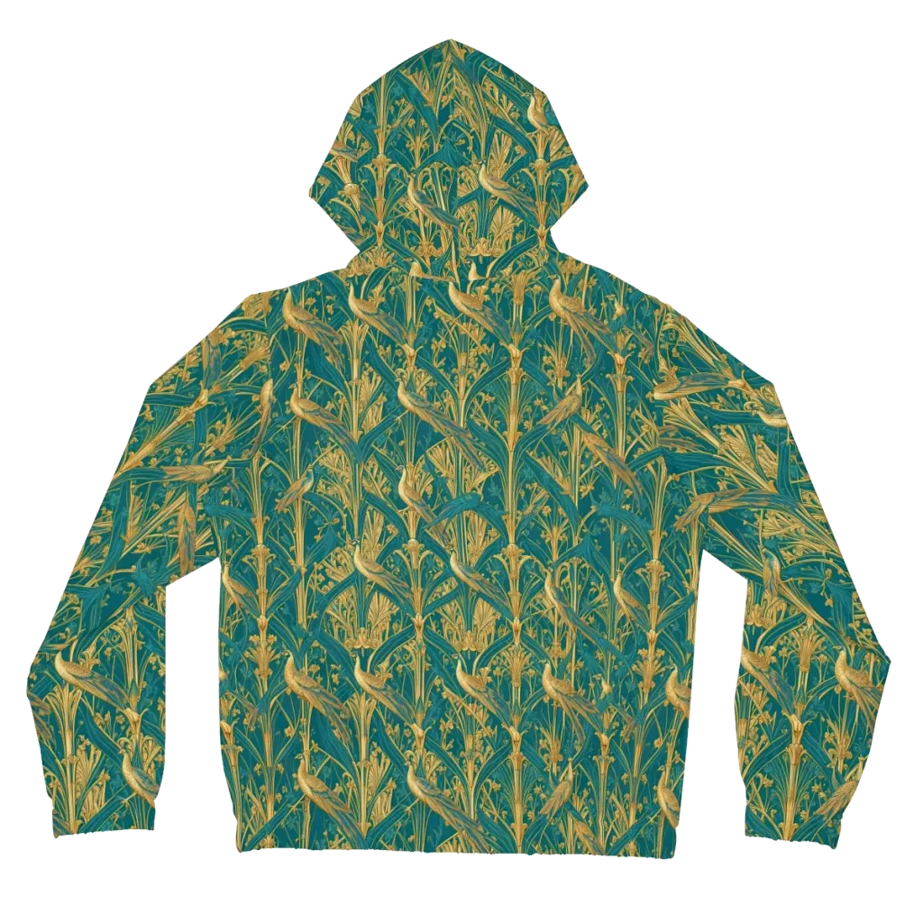 Peacock Arabesque on Women's Full-Zip Hoodie — Back